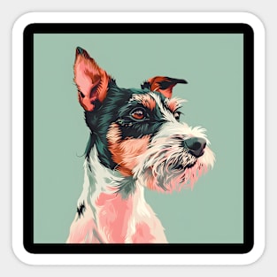 70s Fox Terrier Vibes: Pastel Pup Parade Sticker